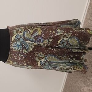 Classic lightweight flare skirt in silk/ cotton blend in size 4